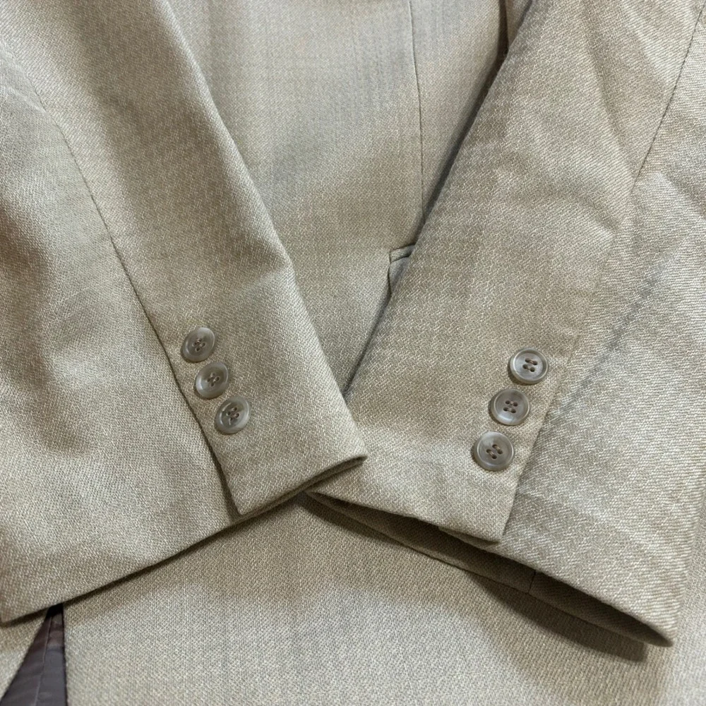 Franco Uomo Mens Tan Three Button Blazer Sport Coat Jacket 45R